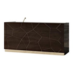 Teppich-Barschrank mit Metalldetails, Modern, 21. Jahrhundert, Carpanese Home Italia, 7551