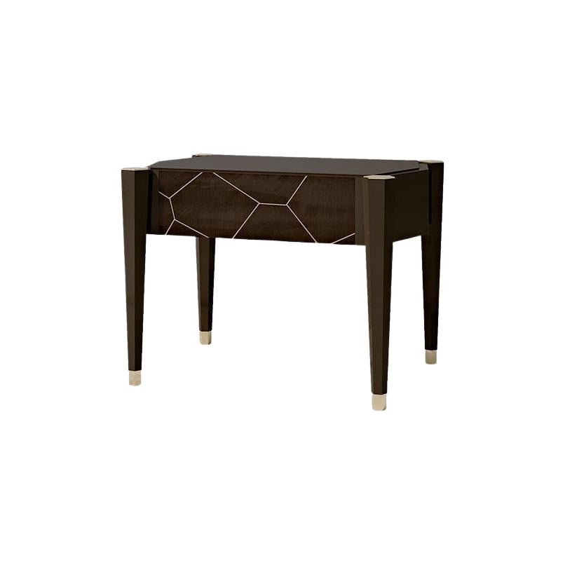 21st Century Carpanese Home Italia Nightstand with Metal Details Modern, 7552