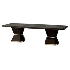 21st Century Carpanese Home Italia Table with Metal Details Modern, 7553