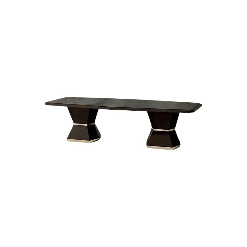 21st Century Carpanese Home Italia Table with Metal Details Modern, 7555
