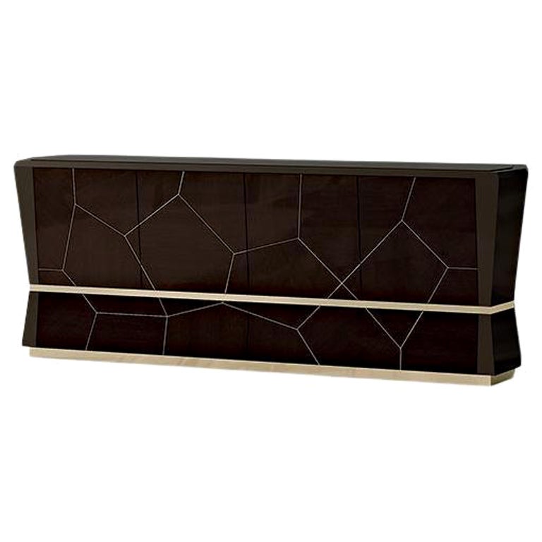 21st Century Carpanese Home Italia Sideboard with Metal Details Modern, 7556 For Sale
