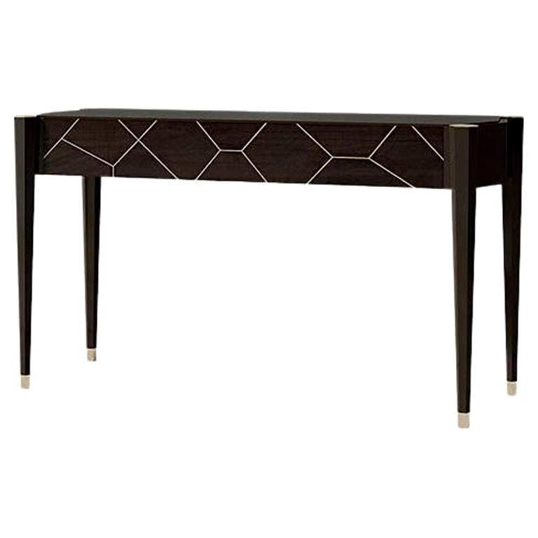 21st Century Carpanese Home Italia Console with Metal Details Modern, 7563 For Sale