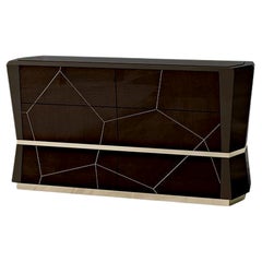 21st Century Carpanese Home Italia Chest of Drawers with Metal Details, 7571