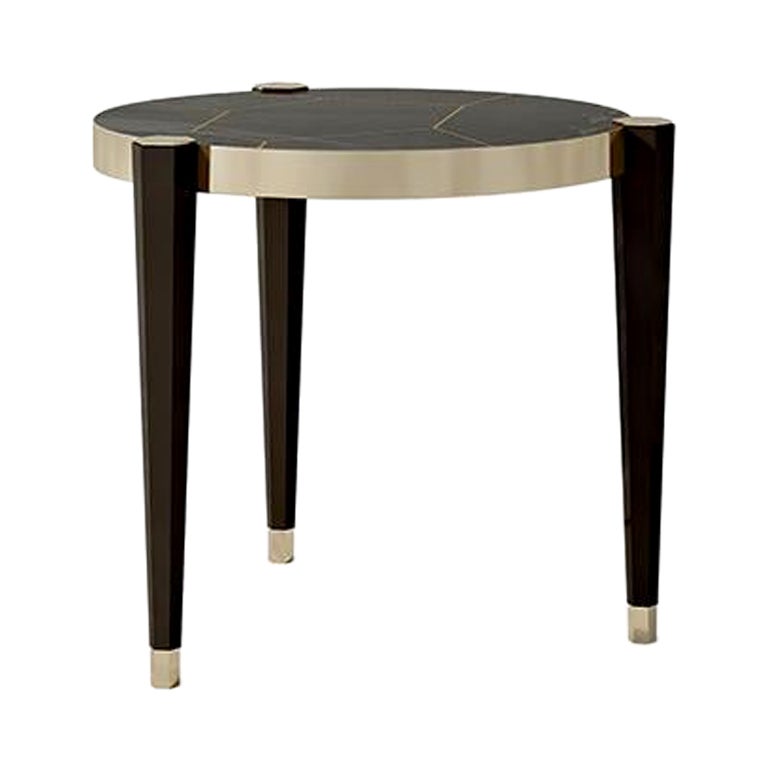 Table basse Carpanese Home Italia du 21e siècle avec détails en métal Moderne, 7580