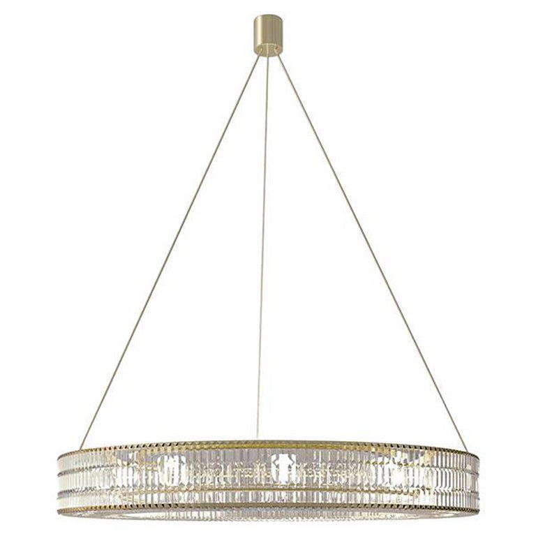 21st Century Carpanese Home Italia Crystal Ring Chandelier Modern, 7585 For Sale