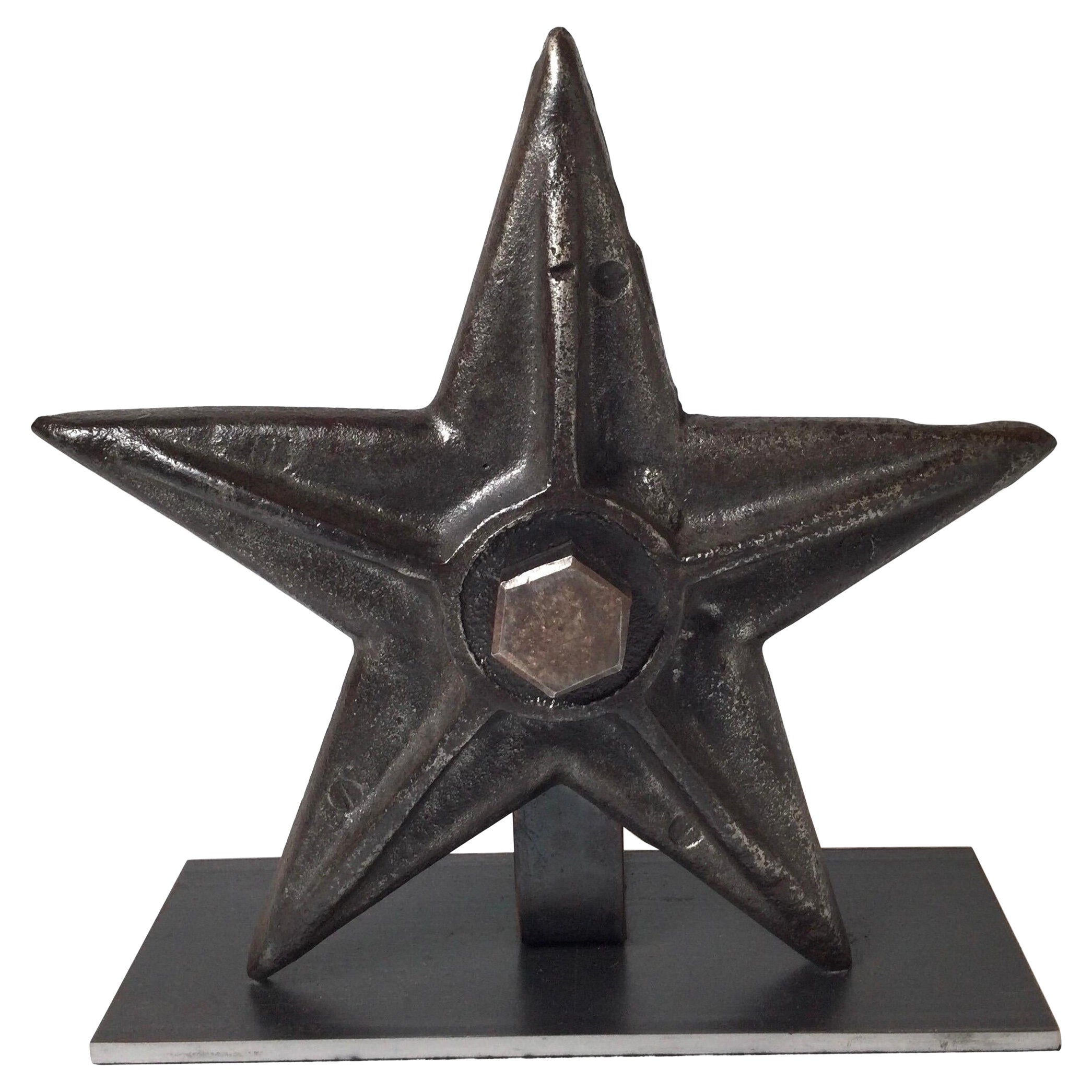 Antique Architectural Wall Building Anchor Star 19th Century For Sale