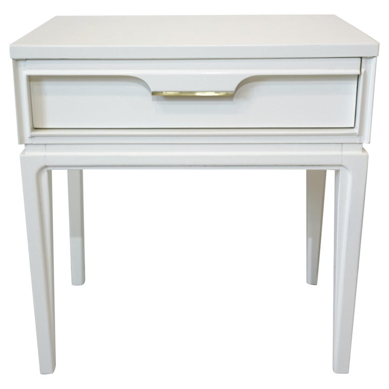 Mid Century White Nightstand by Basic Witz For Sale