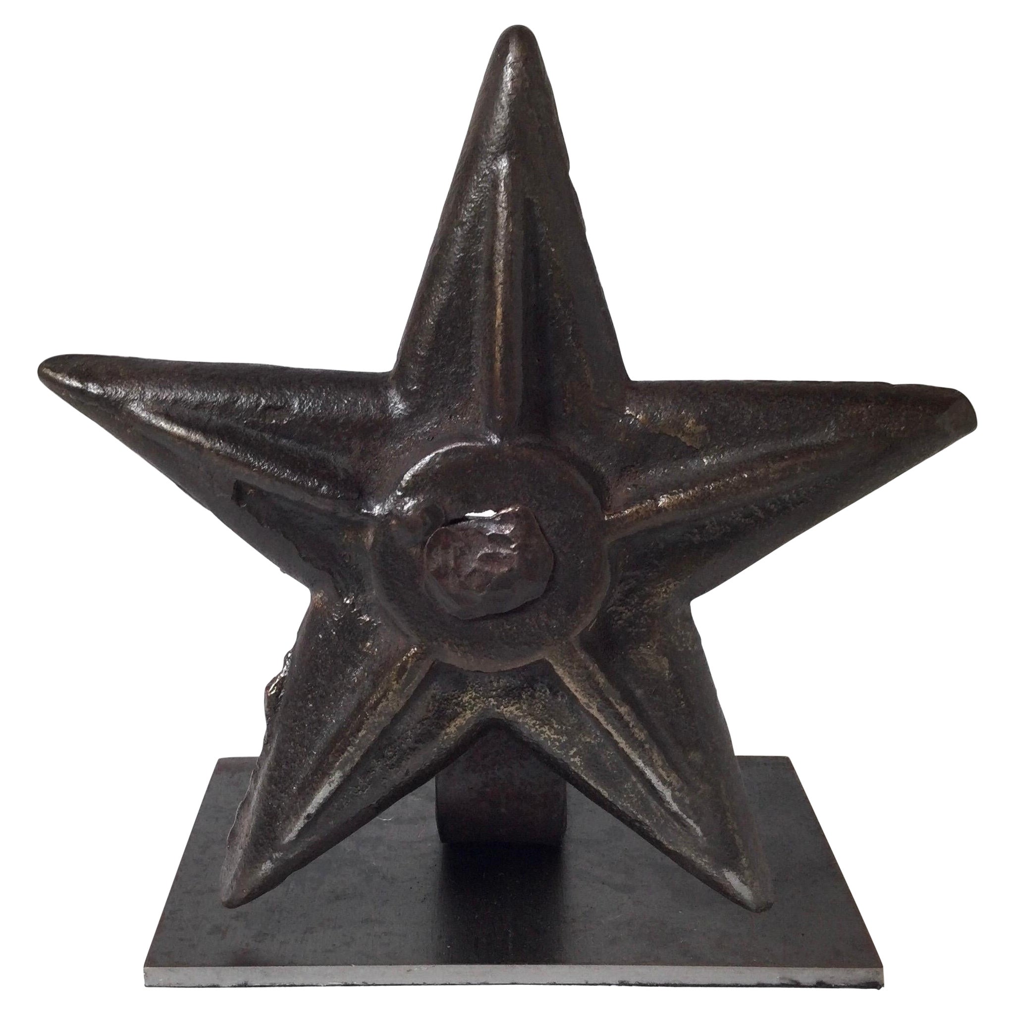 Antique Architectural Wall Building Anchor Star 19th Century For Sale