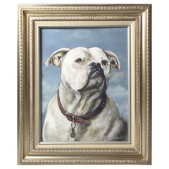 Original Oil on Canvas of a Bull Dog Framed Signed, Dated 1999
