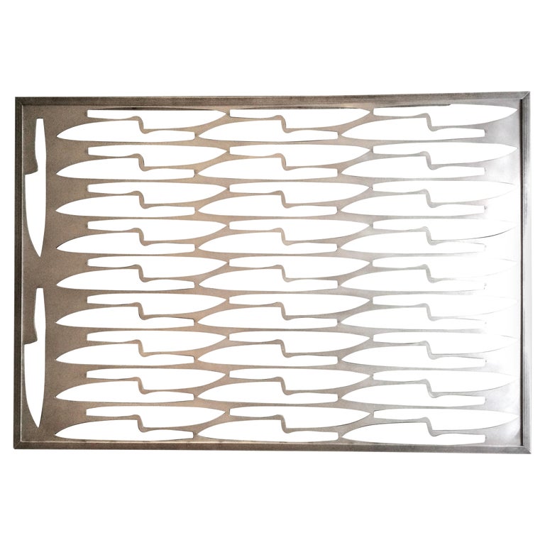 Stamped Steel Knife Sculptural Wall Art For Sale at 1stDibs