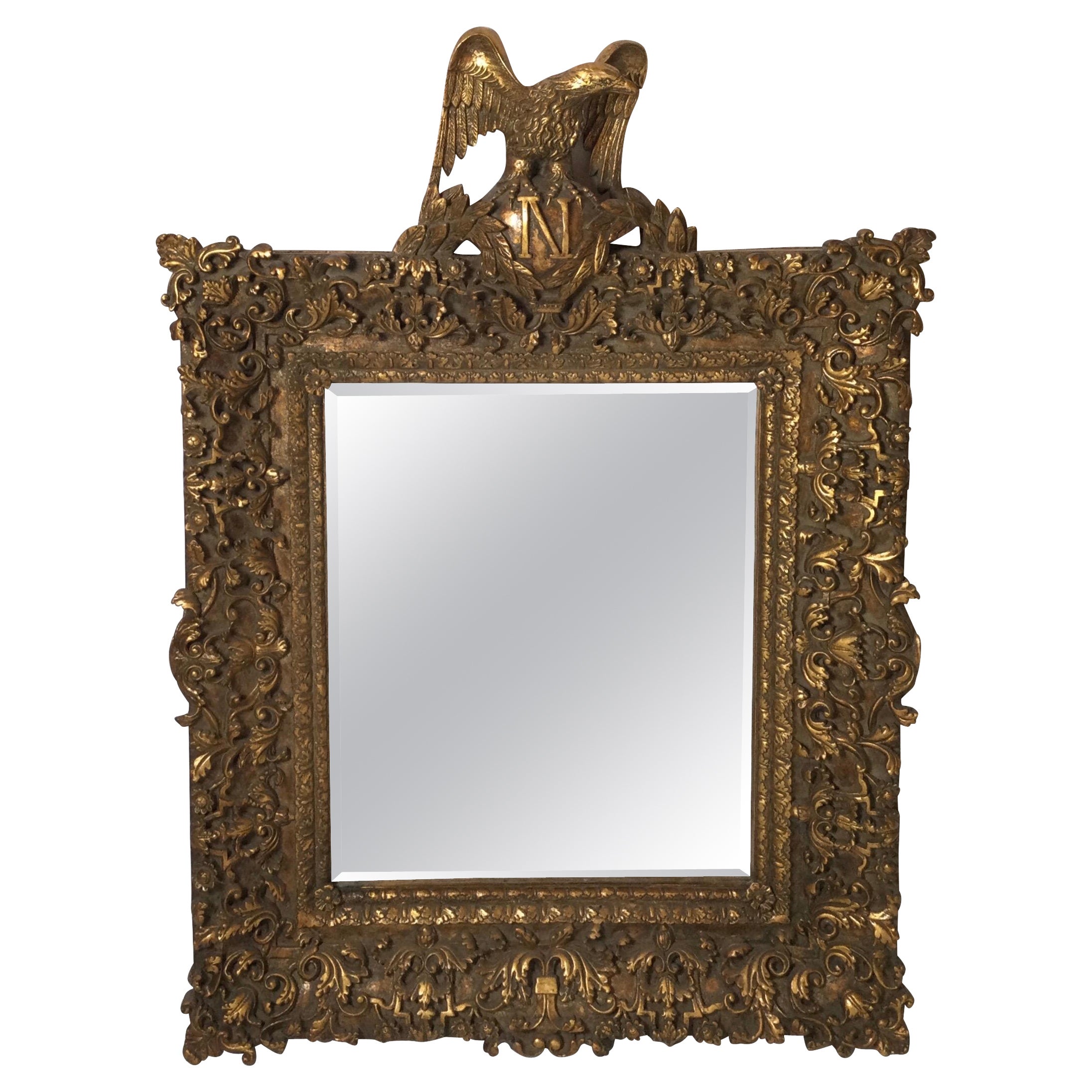 Spiegel aus vergoldetem Holz im Regency-Stil
