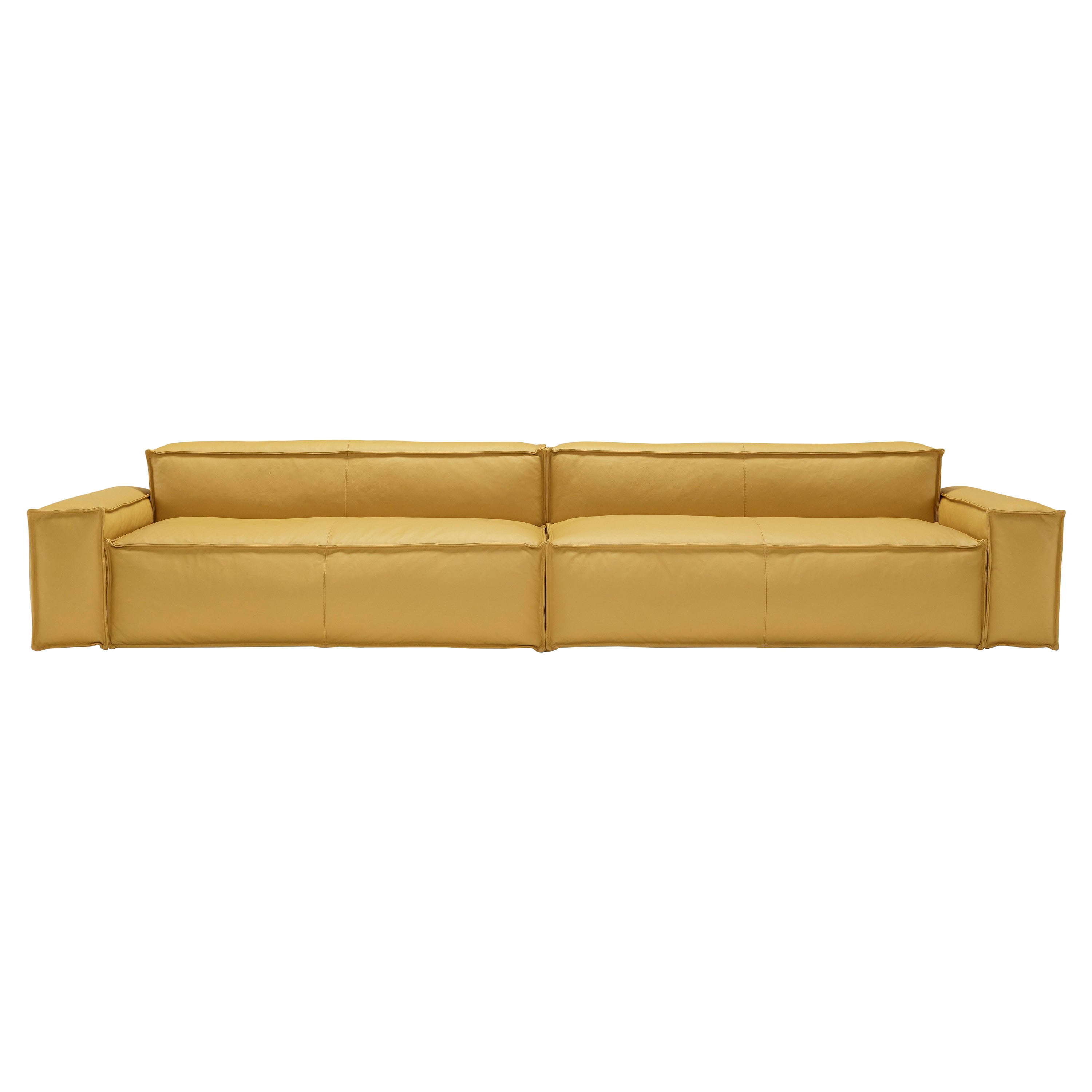 Amura 'Davis' Sofa in Yellow Leather For Sale