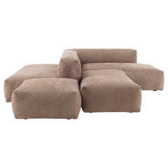 Amura 'Davis' Modular Sofa in Brown Leather