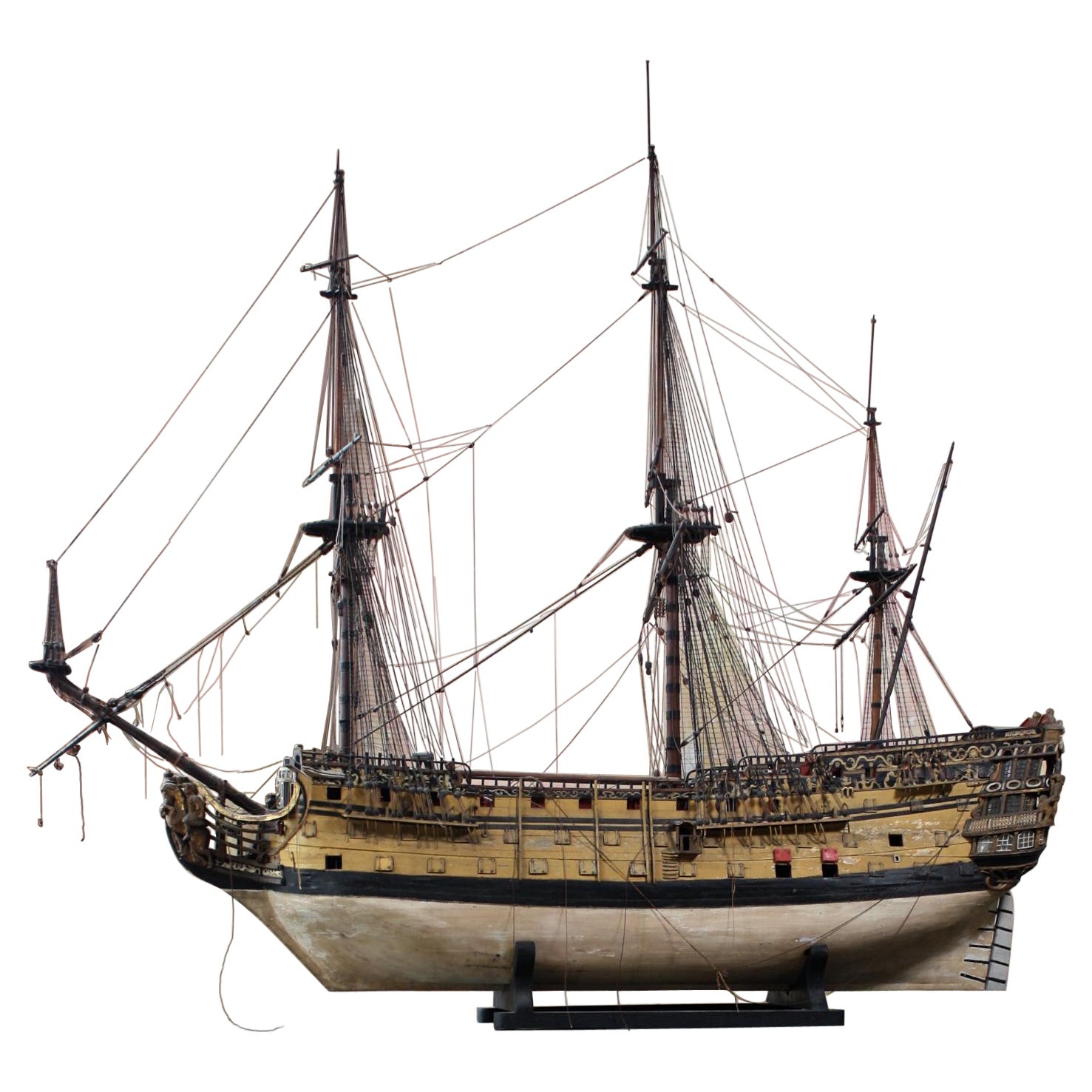 Early 19th C Royal William 1:48 Scale Model Ship Naval Prov Russell-Cotes Museum