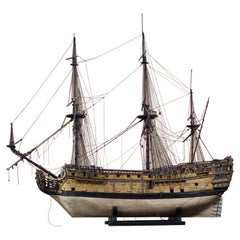 Antique Early 19th C Royal William 1:48 Scale Model Ship Naval Prov Russell-Cotes Museum