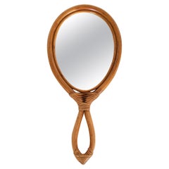 French Bamboo Hand-Held Mirror