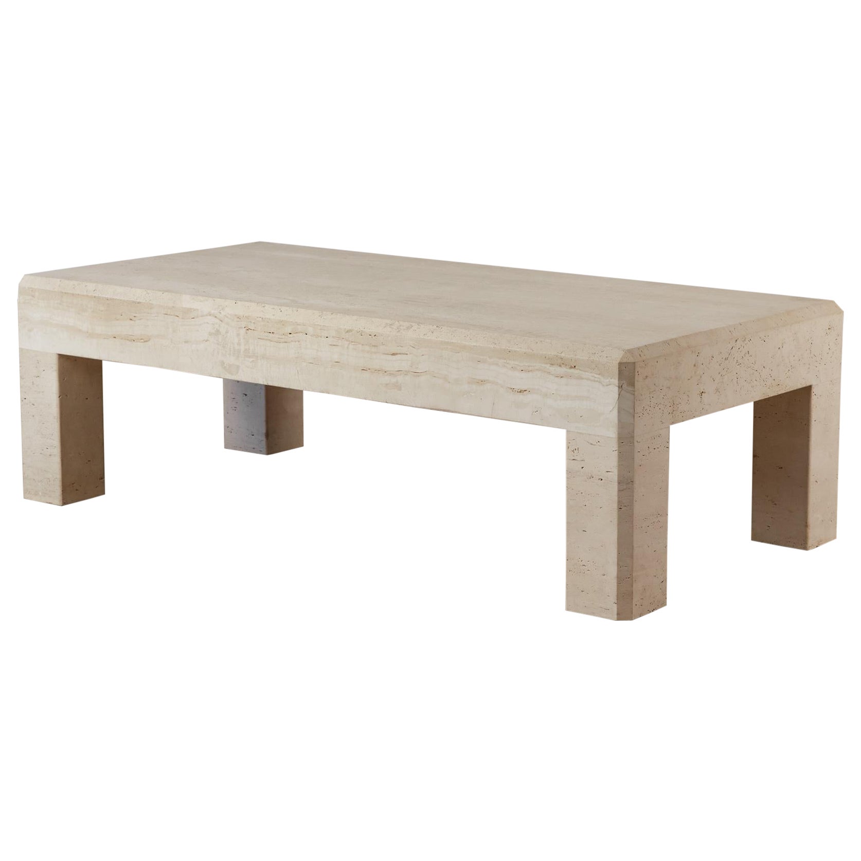 Postmodern Italian Travertine Coffee Table