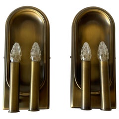 Antique Brass Colour 2 Cylinder Pair of Sconces by WKR Leuchten, 1970s Germany