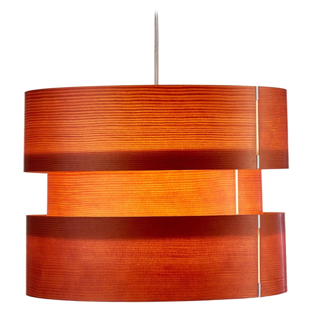 Large J.A. Coderch 'Cister Grande' Wood Suspension Lamp for Tunds For Sale