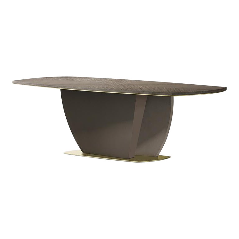 21st Century Carpanese Home Italia Table with Metal Base Modern, 7305