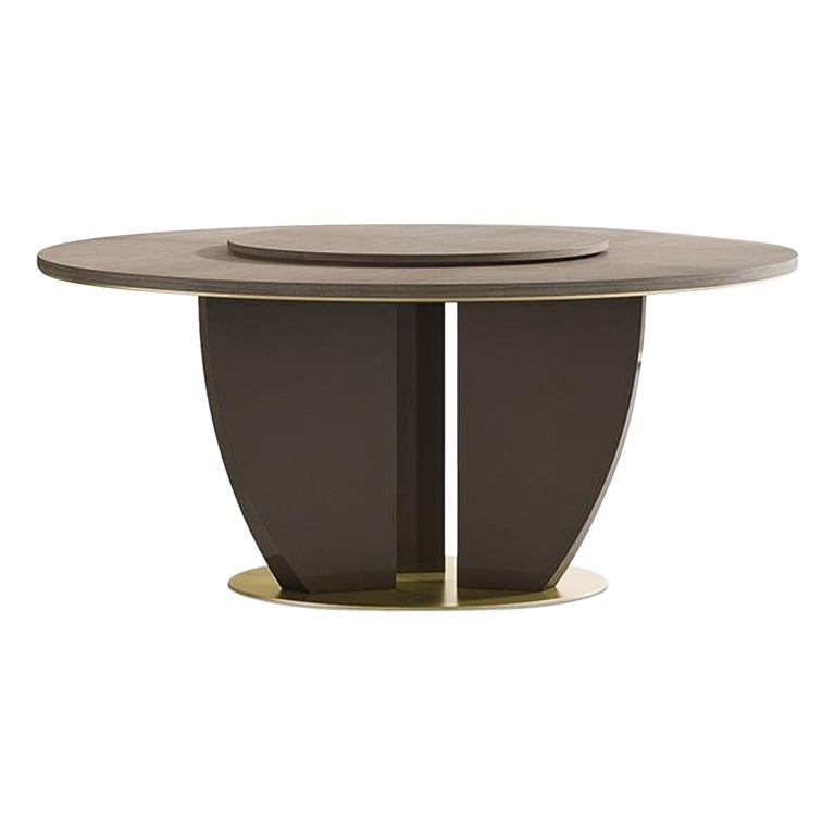21st Century Carpanese Home Italia Table with Wooden Base Modern, 7306 For Sale