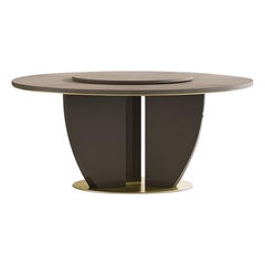 21st Century Carpanese Home Italia Table with Wooden Base Modern, 7306