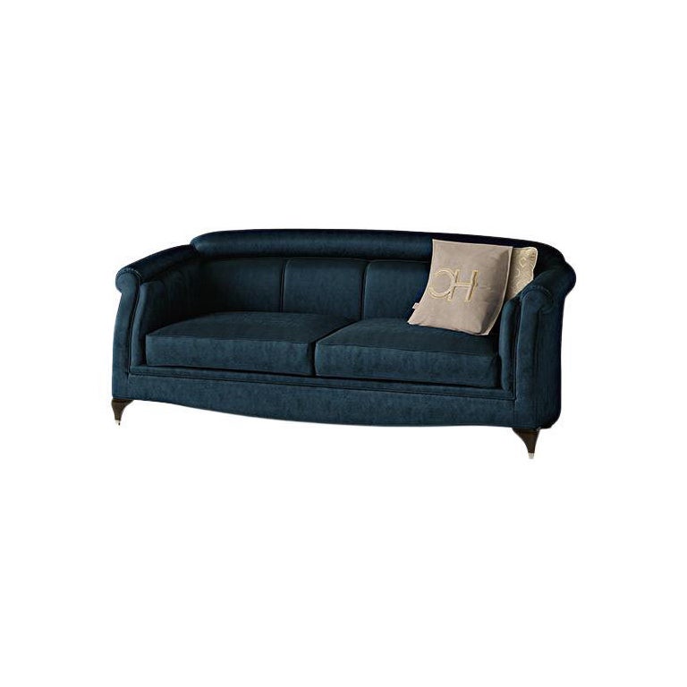 21st Century Carpanese Home Italia Sofa with Wooden Legs Neoclassic, 6639 For Sale