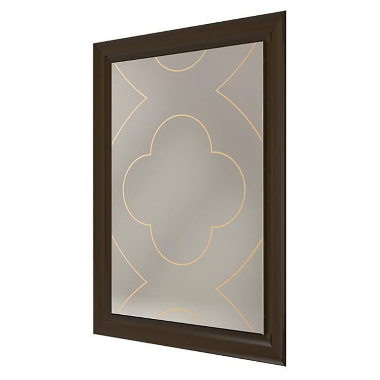 Teppich-Spiegel mit Holzrahmen im neoklassizistischen Stil des 21. Jahrhunderts, 6224