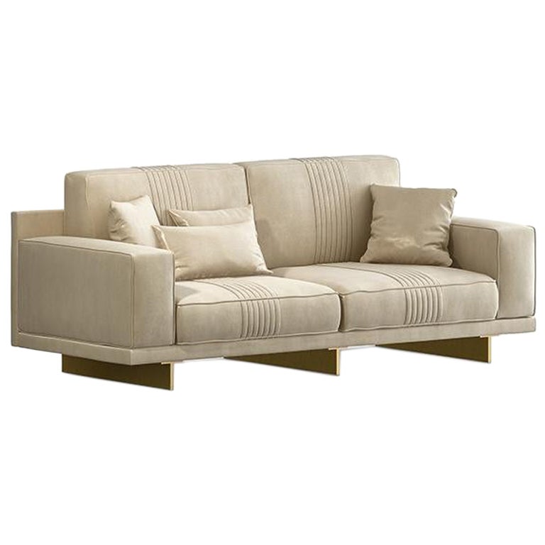 21st Century Carpanese Home Italia Sofa with Metal Legs Modern, 7344 For Sale