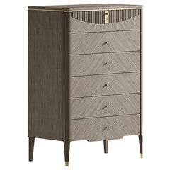 21st Century Carpanese Home Italia Cabinet with Metal Details Modern, 7363