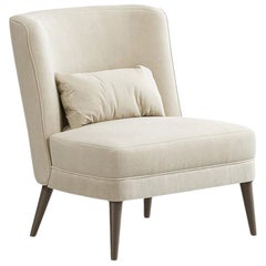 21st Century Carpanese Home Italia Armchair with Wooden Legs Modern, 7312