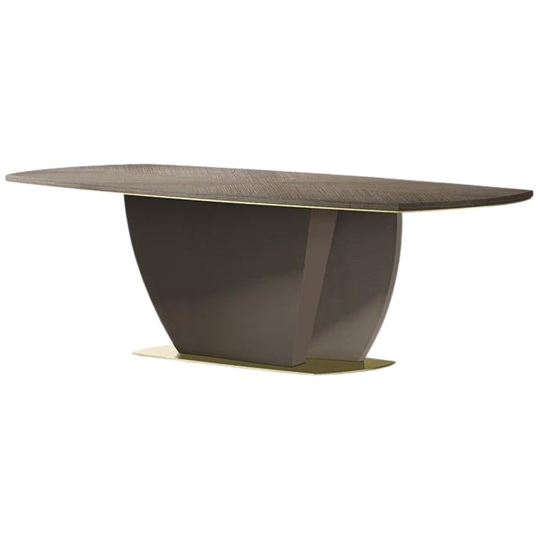 21st Century Carpanese Home Italia Table with Metal Base Modern, 7315 For Sale