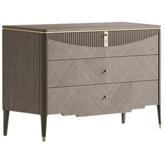 21st Century Carpanese Home Italia Chest of Drawers with Metal Modern, 7321
