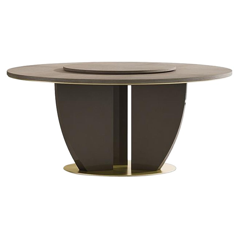 21st Century Carpanese Home Italia Table with Wooden Base Modern, 7366 For Sale