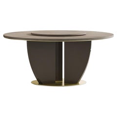 21st Century Carpanese Home Italia Table with Wooden Base Modern, 7366