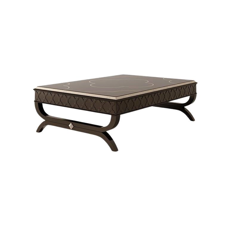 21st Century Carpanese Home Italia Coffee Table with Wood Neoclassic, 6330 For Sale