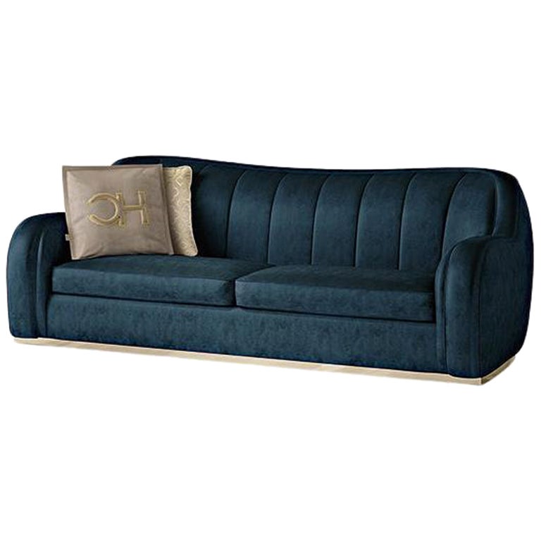 21st Century Carpanese Home Italia Sofa with Metal Base Neoclassic, 6739 For Sale