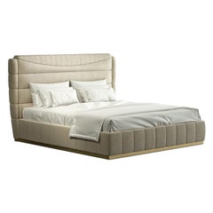 21st Century Carpanese Home Italia Upholstered Bed Modern, 7381