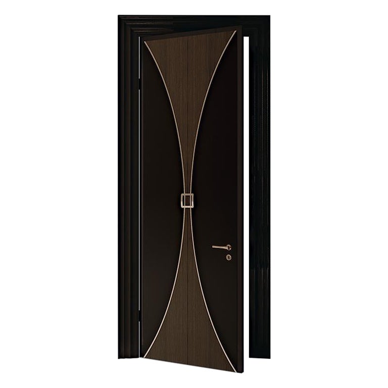 21st Century Carpanese Home Italia Door with Metal Details Modern, 7800 For Sale