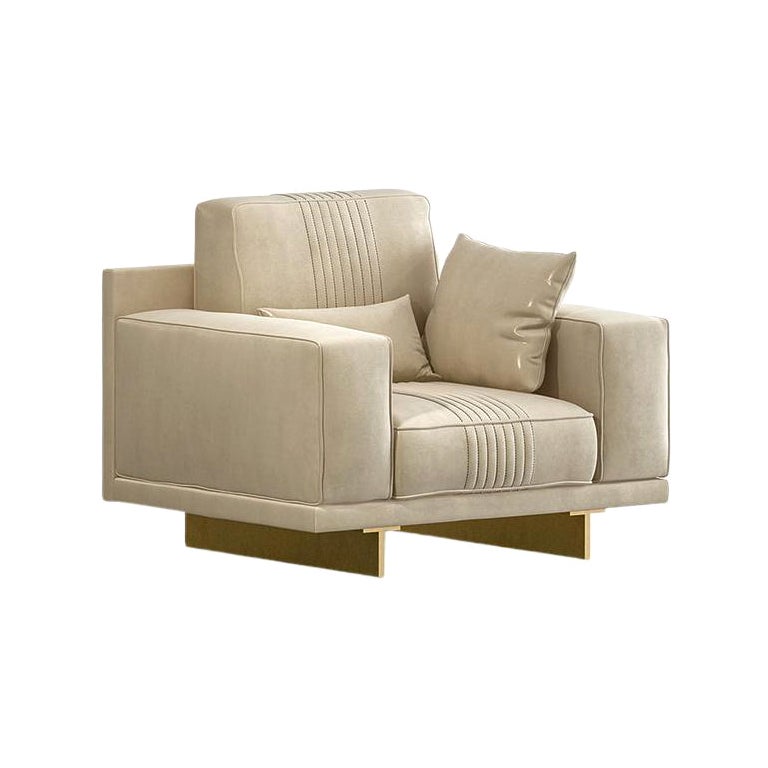 21st Century Carpanese Home Italia Armchair with Metal Legs Modern, 7337 For Sale