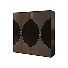 Carpanese Home Italia Kleiderschrank des 21. Jahrhunderts mit Metalldetails, Modern, 7026