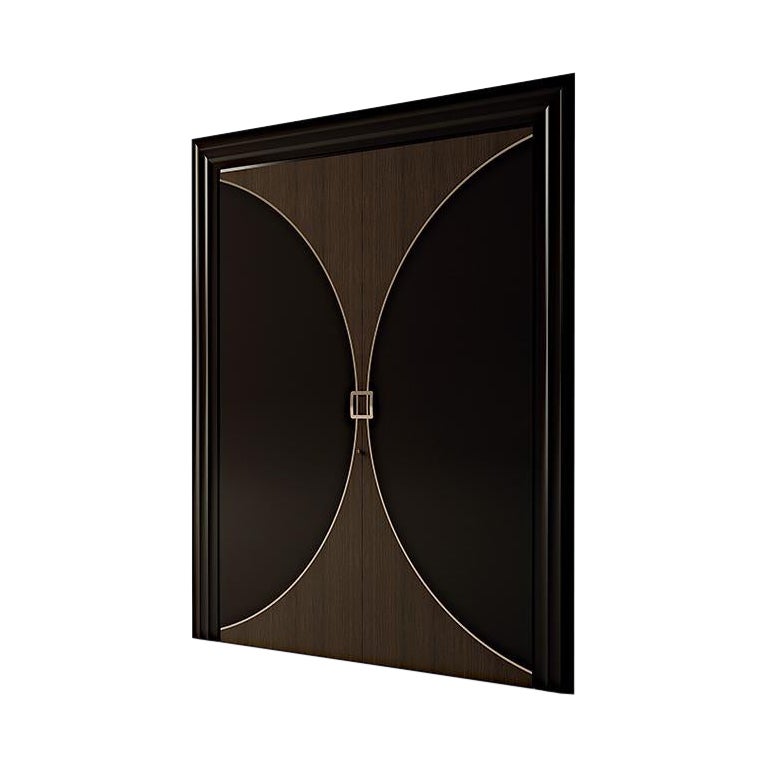21st Century Carpanese Home Italia Door with Metal Details Modern, 7803