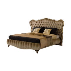 21st Century Carpanese Home Italia Upholstered Bed Neoclassic, 6089