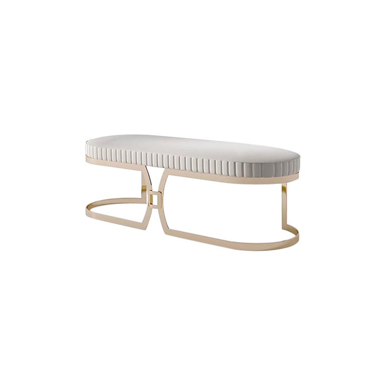 21st Century Carpanese Home Italia Bench with Metal Base Modern, 7387 For Sale