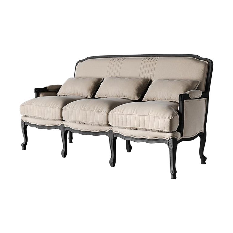 21st Century Carpanese Home Italia Sofa with Wooden Legs Neoclassic, 5639 For Sale