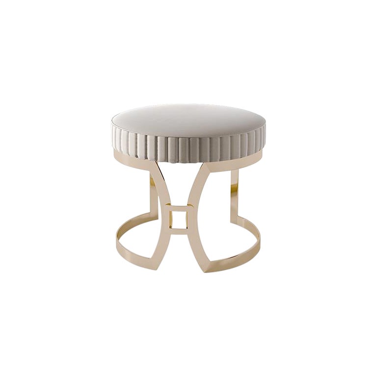 21st Century Carpanese Home Italia Pouff with Metal Base Modern, 7388 For Sale