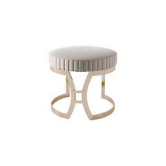 21st Century Carpanese Home Italia Pouff with Metal Base Modern, 7388