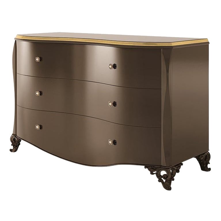 21st Century Carpanese Home Italia wooden Chest of Drawers Neoclassic, 6121 For Sale