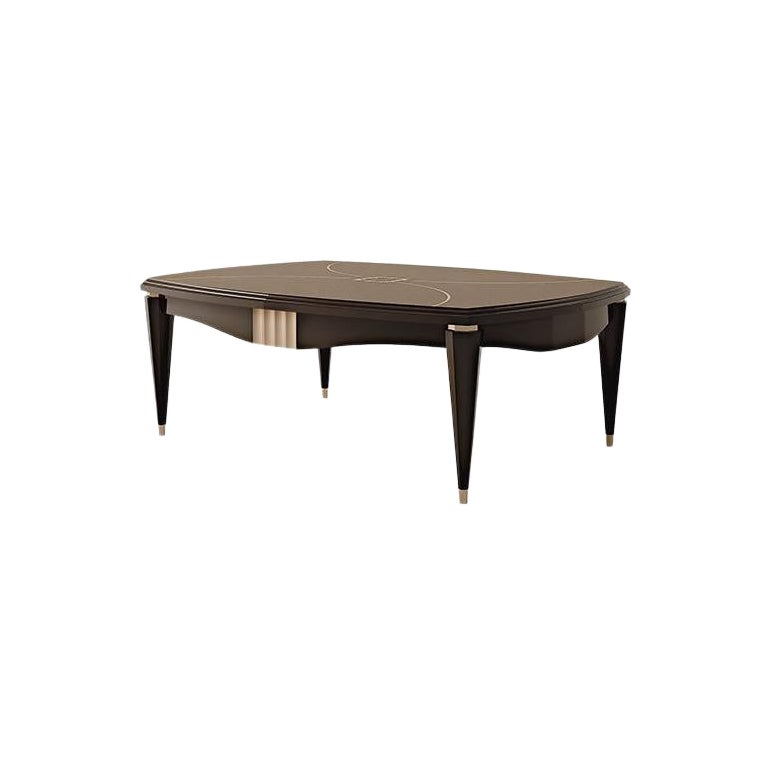 21st Century Carpanese Home Italia Coffee Table with Wooden Top Modern, 7032 For Sale