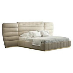 21st Century Carpanese Home Italia Upholstered Bed Modern, 7389